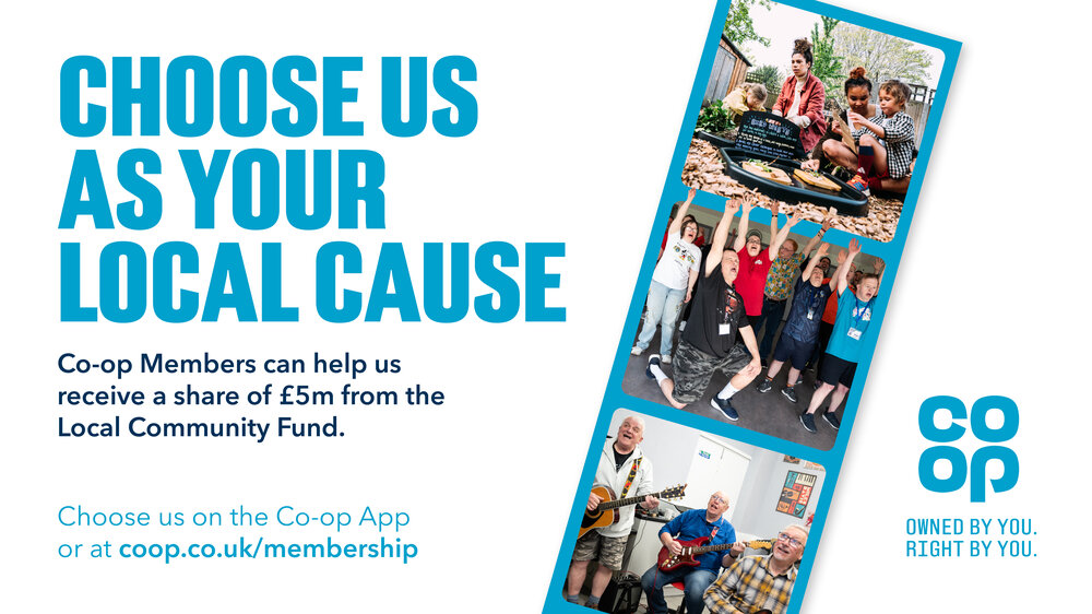 Choose us as your local cause – Co-op Local Community Fund promotional graphic with community activity photos